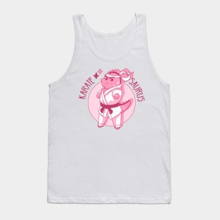 The cute pink Karatesaurus (Dinosaur and karate) Tank Top